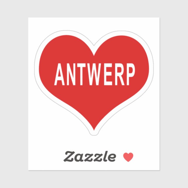Pegatina de vinilo corazón rojo de ANTWERP (Hoja)