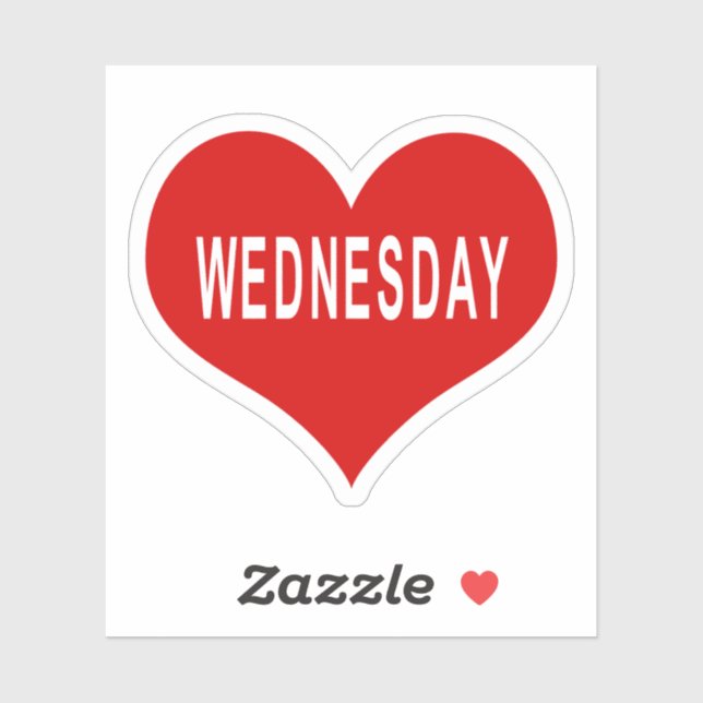Pegatina de vinilo corazón rojo de WEDNESDAY (Hoja)
