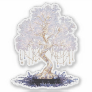 Pegatina de vinilo cristalino de un árbol galáctic