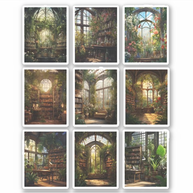 Pegatina de vinilo de Academia Botánica (Anverso)