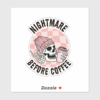 Pegatina de vinilo de amor de café retro Halloween