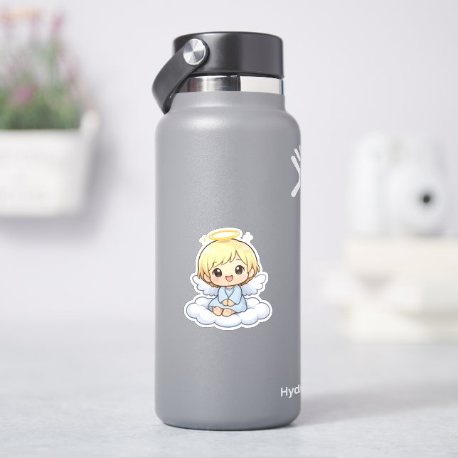 Pegatina de vinilo de ángel chibi lindo (hidrofrasco)
