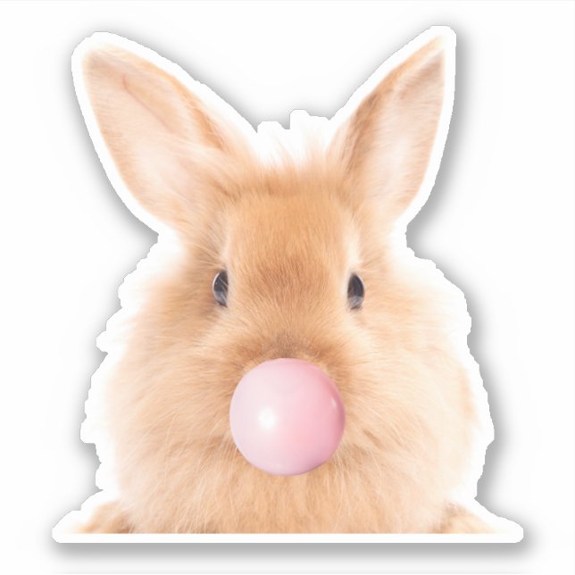 Pegatina de vinilo de bubble Gum Bunny (Anverso)