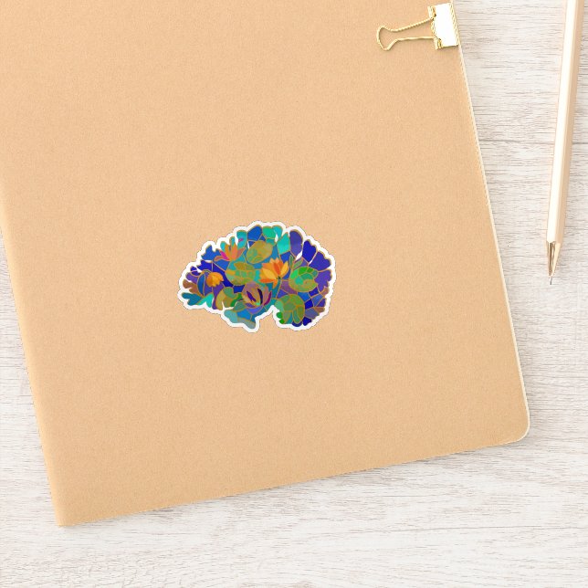 Pegatina de vinilo de cerebro cortada a medida (Cuaderno)