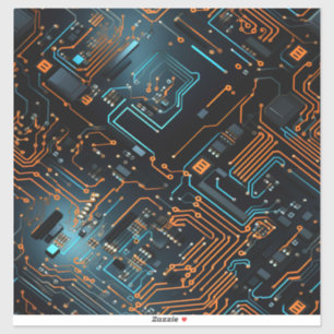 Pegatina de vinilo de circuito electrónico