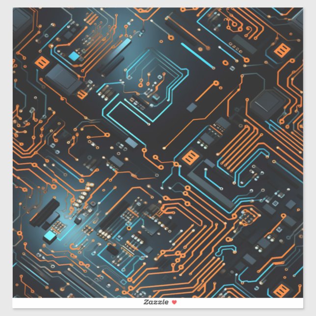 Pegatina de vinilo de circuito electrónico (Hoja)