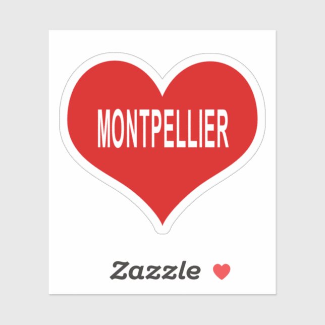 Pegatina de vinilo de corazón de amor rojo MONTPEL (Hoja)