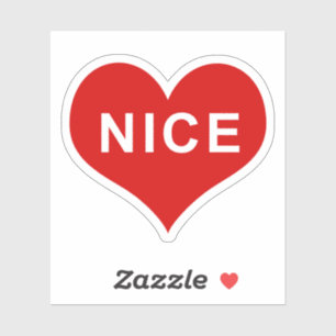 Pegatina de vinilo de corazón de amor rojo NICE