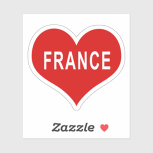 Pegatina de vinilo de corazón rojo de FRANCIA