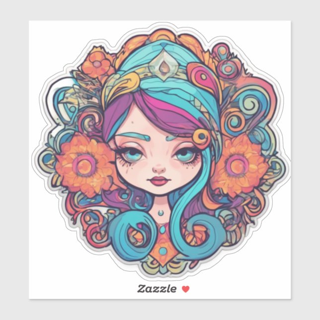 Pegatina de vinilo de corte de Personalizado de fl (Hoja)