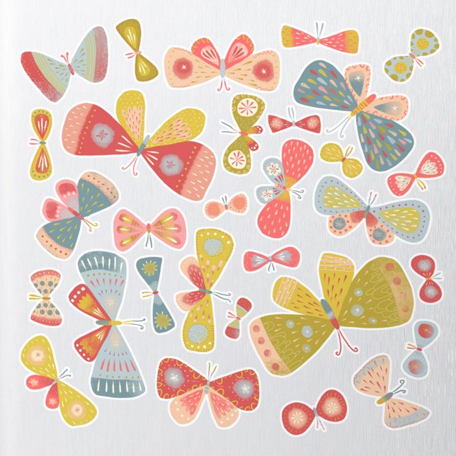 Pegatina de vinilo de corte de Personalizado de ma (Fun colorful butterfly stickers)