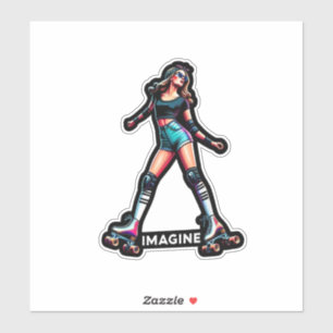Pegatina de vinilo de corte personalizado: Chica d