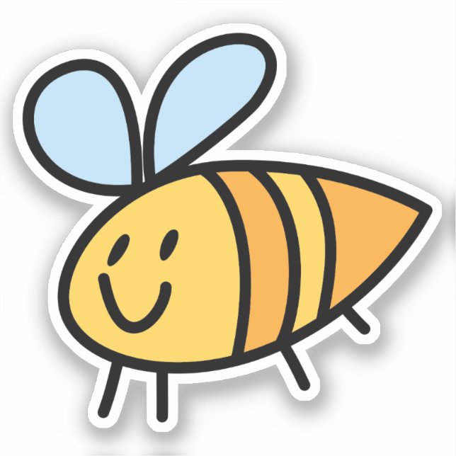 Pegatina de vinilo de corte Personalizado de abeja (Anverso)