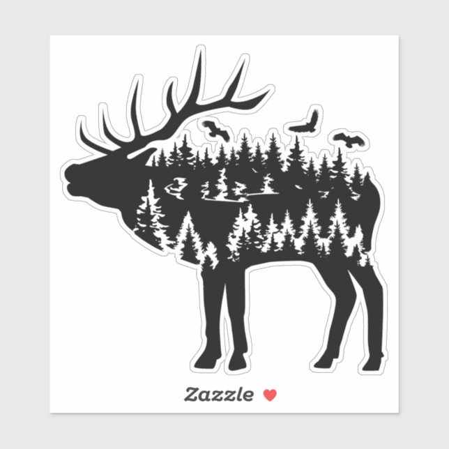 Pegatina de Vinilo de corte Personalizado de alce. (Hoja)