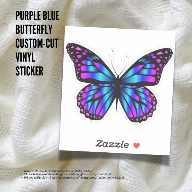 Pegatina de vinilo de corte Personalizado-mariposa (The Butterfly Studio
Purple Blue Butterfly Custom-Cut Vinyl Sticker)