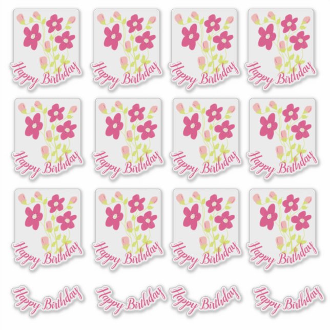 Pegatina de vinilo de corte Personalizado rosado (Anverso)