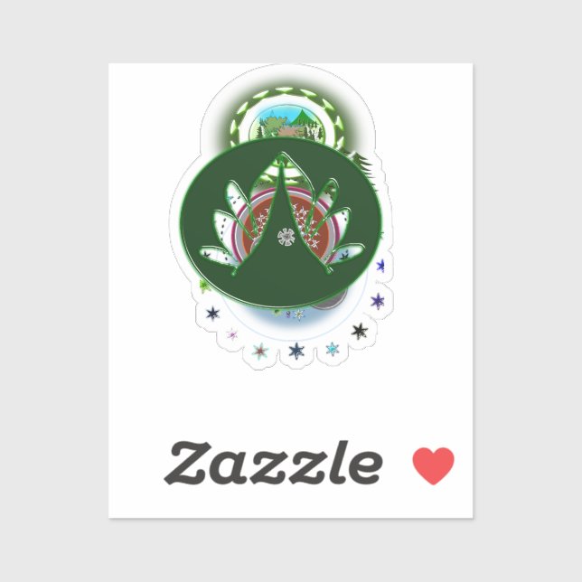 Pegatina de vinilo de corte verde Personalizado (Hoja)