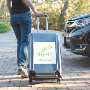 Pegatina de vinilo de delfín verde