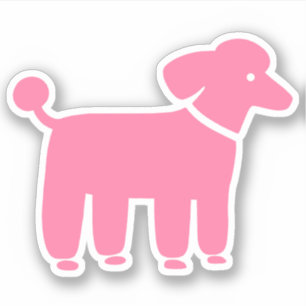 Pegatina de vinilo de diseño de perro canino rosa