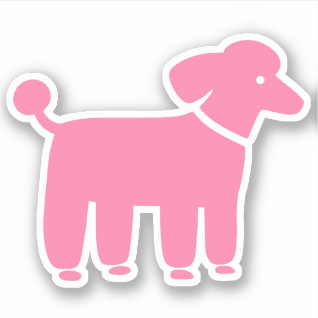 Pegatina de vinilo de diseño de perro canino rosa (Anverso)