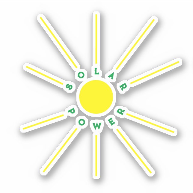 Pegatina de vinilo de energía solar (Anverso)