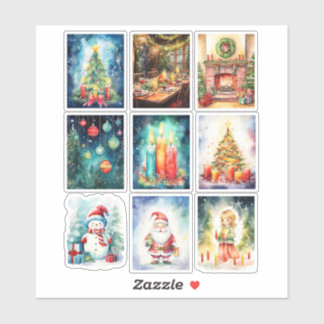 Pegatina de vinilo de escenas de Navidad