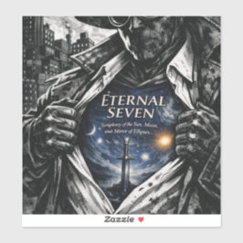 Pegatina de vinilo de espada cósmica de fantasía