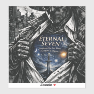 Pegatina de vinilo de espada cósmica de fantasía