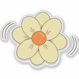 Pegatina de vinilo de flor linda