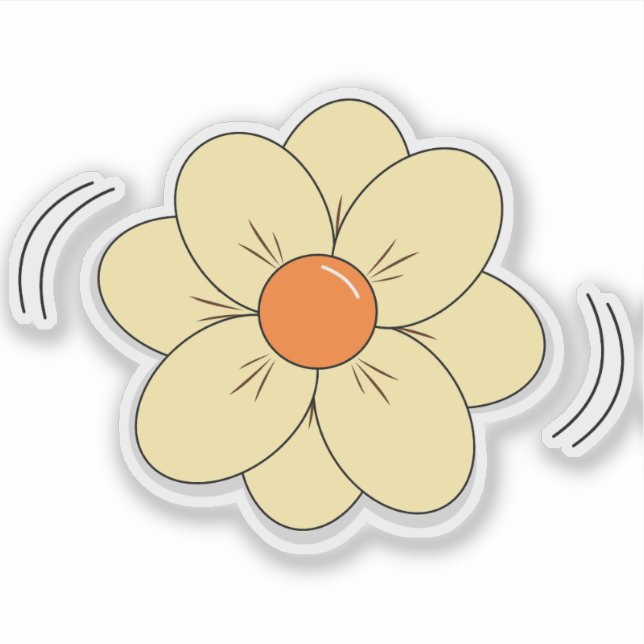 Pegatina de vinilo de flor linda (Anverso)