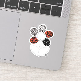 Pegatina de vinilo de flores borrosas