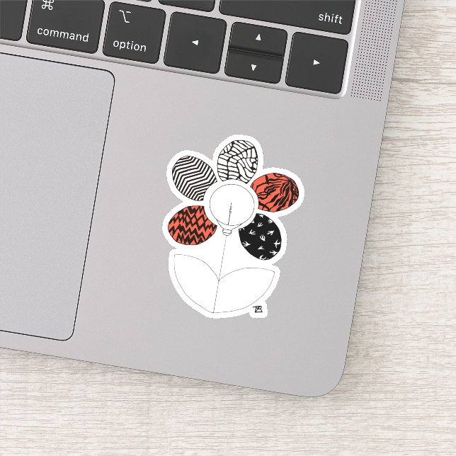 Pegatina de vinilo de flores borrosas (Detalle)