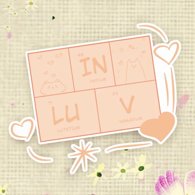 Pegatina de vinilo de gato "In LuV" (Subido por el creador)