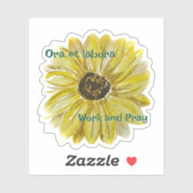 Pegatina de vinilo de girasol en el trabajo y la o