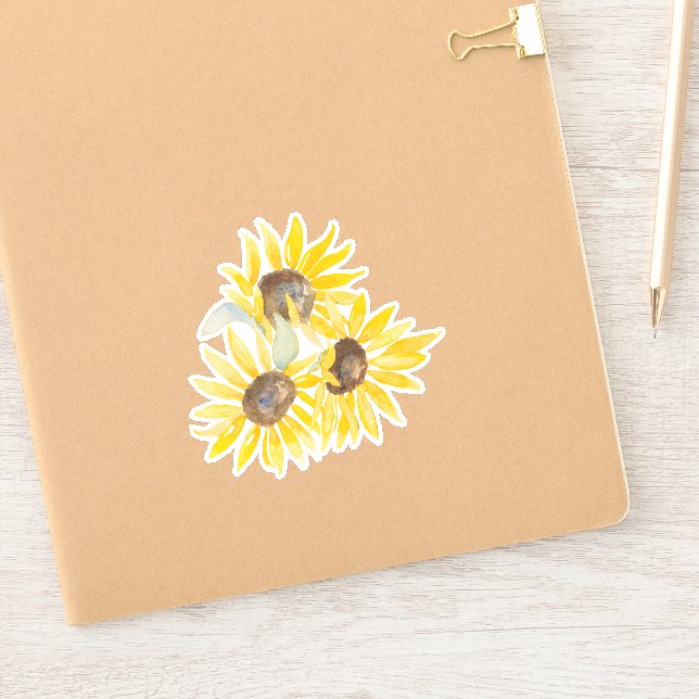 Pegatina de Vinilo de girasol otoño (Cuaderno)