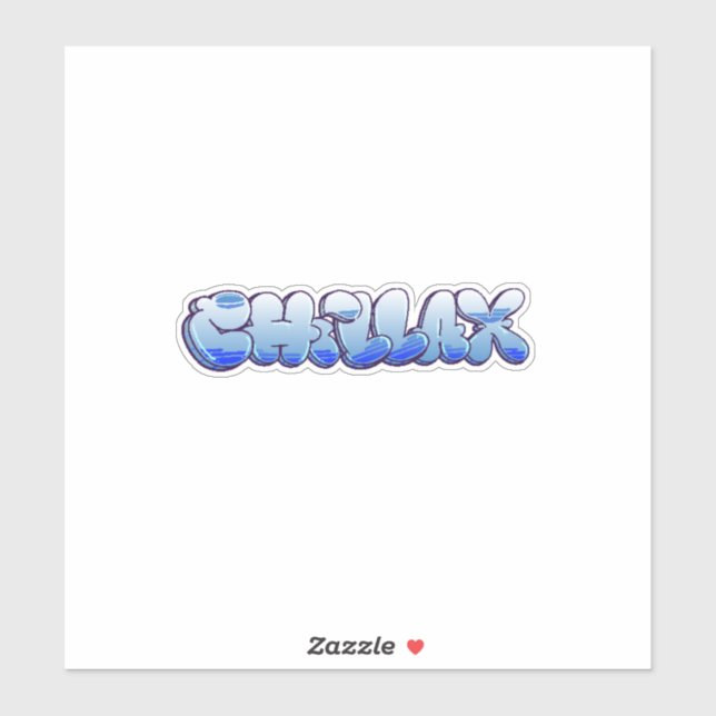 Pegatina de vinilo de graffiti "chillax" de corte  (Hoja)