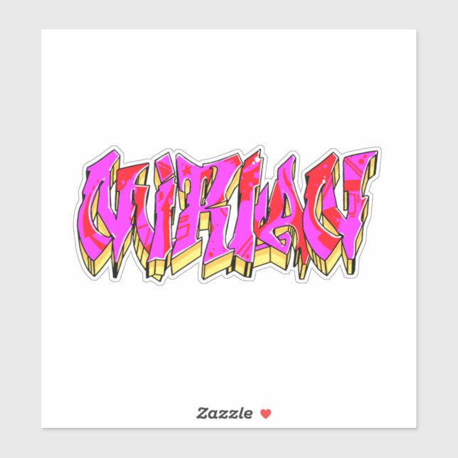 Pegatina de vinilo de graffiti "Mirian", corte per (Hoja)