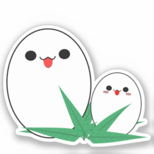 Pegatina de vinilo de huevo de balut Kawaii