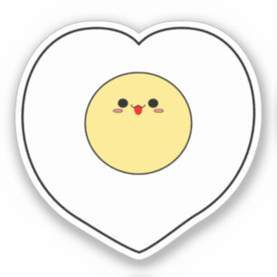 Pegatina de vinilo de huevo frito Kawaii Forma d
