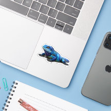 Pegatina de vinilo de Iguana Azul Vibrante - Repti