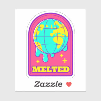 Pegatina de vinilo de la Tierra fundida