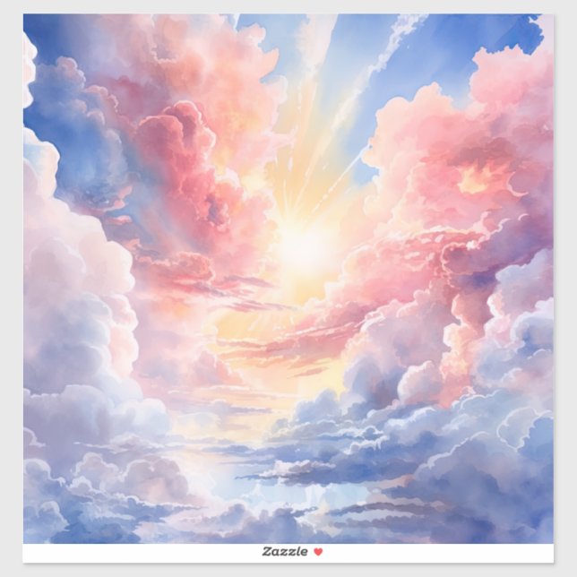 Pegatina de vinilo de las nubes celestiales (Hoja)