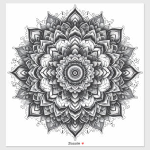 pegatina de vinilo de mandala de flores