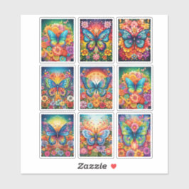 Pegatina de vinilo de mariposa arcoíris