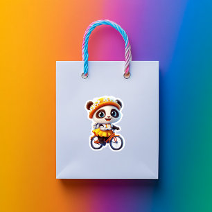 Pegatina de vinilo de oso en bicicleta