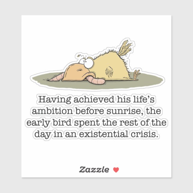 Pegatina de Vinilo de Pájaro Temprano (Hoja)