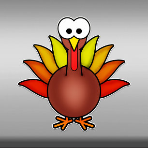 Pegatina de vinilo de pavo de dibujos animados div