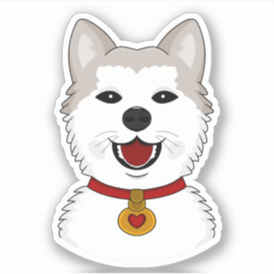 Pegatina de vinilo de perro Akita de dibujos anima