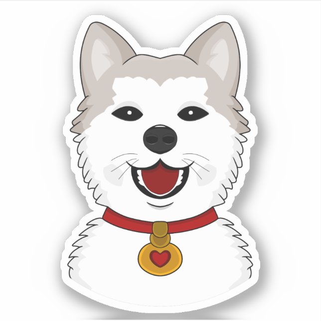 Pegatina de vinilo de perro Akita de dibujos anima (Anverso)