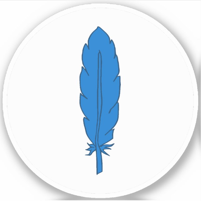 Pegatina de vinilo de plumas azules de clan SCA (Anverso)